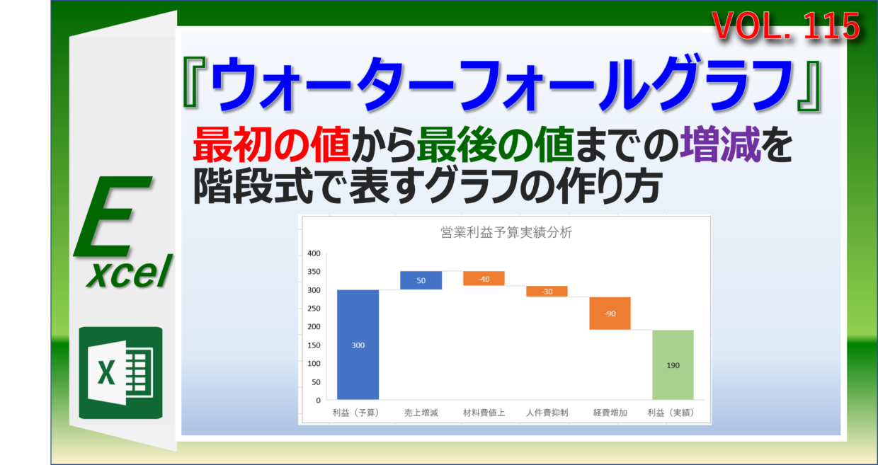 Excelでウォーターフォールグラフを作る方法