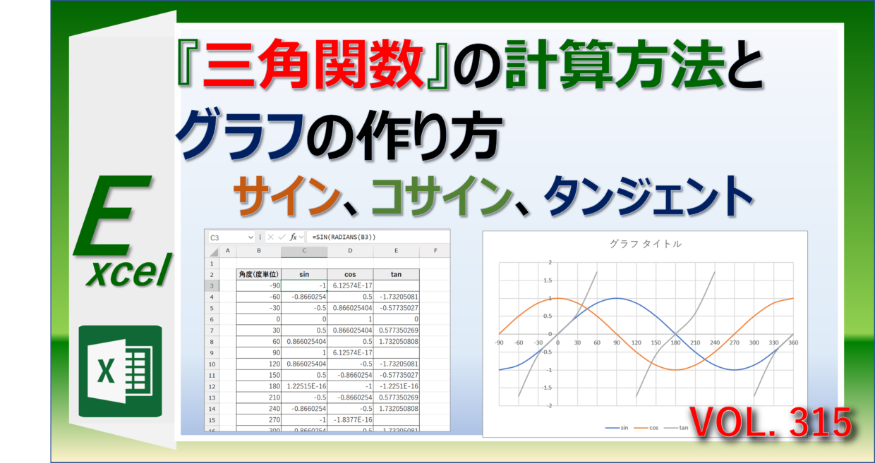 三角関数の計算方法とグラフの作り方を紹介